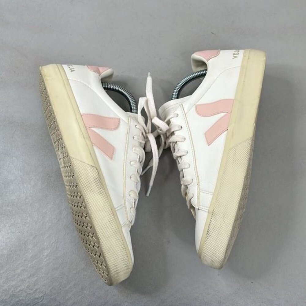 VEJA Logo Campo Leather Pink V Sneakers - Picture 5 of 15